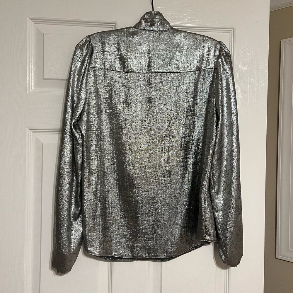 Metallic Silver Blouse - Picture 2 of 4